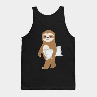 Cute baby sloth walking with a pillow Tank Top